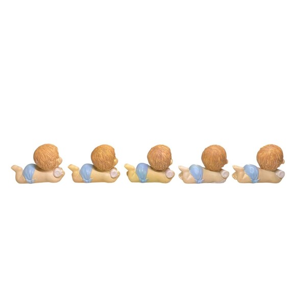 5 CWI Brand Baby Figurines Vintage Baby Shower Gift Decor Crafts 2” T Blue NWT - Picture 5 of 13